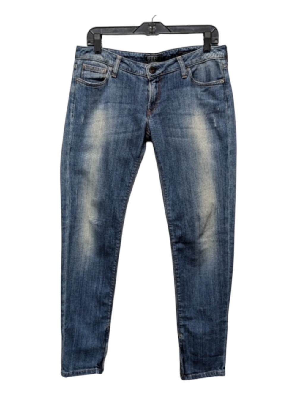 Guess Beverly Skinny Vintage Y2K Zipper Ankle Distressed Jeans Women's 30